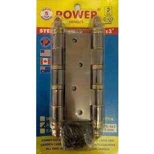 บานพับ รมดำ Power 4*3นิ้ว มีจุกแกนใหญ่ลายเรียบ AC-BR สีแดงรมดำ (2ชิ้น/แพ็ค)