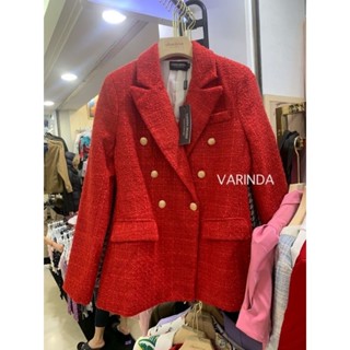 re stock 🖍️ Blazer ผ้าทวิตสีแดง ❣️varinda 118