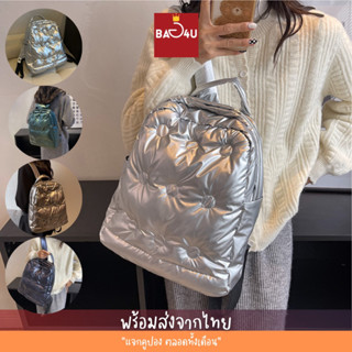 กระเป๋าเป้ นุ่มนิ่ม น่ารักมาก กันละอองน้ำ มีซับใน สายปรับความยาวได้ ซิปสีเงิน ขนาดกว้าง31*สูง34*หนา13cm