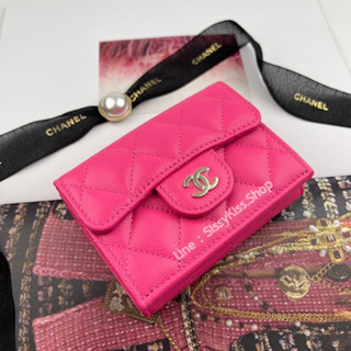 New Chanel Classic Small Flap Wallet สีชมพู