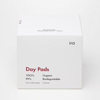 Ira Concept ผ้าอนามัยกลางวัน ออร์แกนิคและย่อยสลายได้ 24ซม. Biodegradable And Organic - Day Pads 24cm. (10 pcs.)