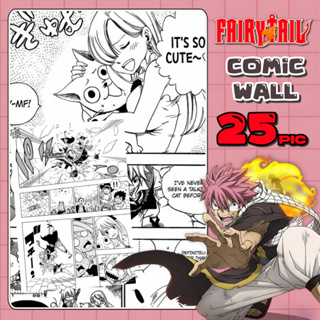 Comic wallpaper Fairy Tail ภาพอนิเมะ ภาพมังงะขาวดำ A4 ภาพด้านเดียว