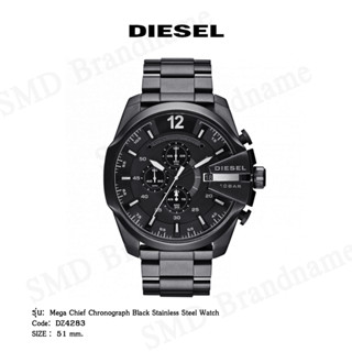 Diesel นาฬิกาข้อมือ รุ่น Mega Chief Chronograph Black Stainless Steel Watch Code: DZ4283