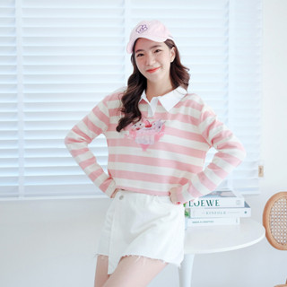 09-261 Baby Pink Stripes Top