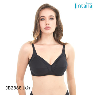 Jintana เสื้อชั้นใน (ไม่เสริมโครง) Wireless Fit รุ่น Cross Over รหัส JB2868 สีดำ