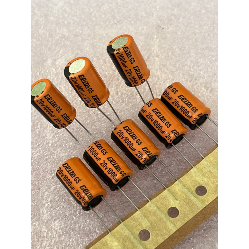 คาปาซิเตอร์ 1000UF 20V C1000UF 20V (10ชิ้น)  C1000uf 20v ขนาด6x10mm. C1000uf 20v  C1000UF 20V พร้อมส