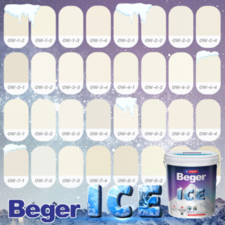 Beger สีครีม กึ่งเงา ขนาด 1 ลิตร Beger ICE สีทาภายนอกและใน เช็ดล้างได้ กันร้อนเยี่ยม เบเยอร์ ไอซ์