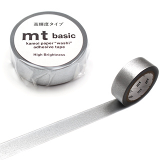 mt masking tape silver (MT01P533) / เทปตกแต่งวาชิ สีเงินวาว แบรนด์ KAMOI mt masking tape ประเทศญี่ปุ่น