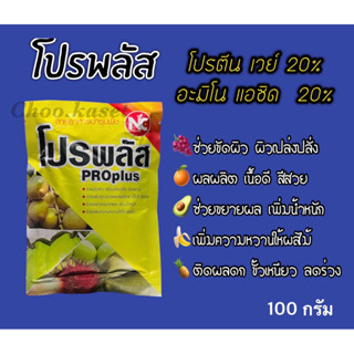 โปรพลัส อะมิโน+โปรตีน #อะมิโนโปรตีนพืช ขัดผิวสวย เพิ่มความหวาน เพิ่มน้ำหนัก(100 กรัม)