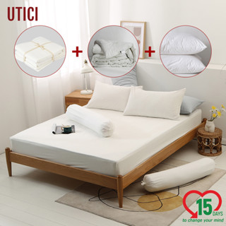 UTICI ชุดเครื่องนอน（8ชิ้น รวมผ้าปูมีรัดมุม*1 ปลอกหมอน*2 ปลอกหมอนข้าง*2 ผ้านวม*1 หมอน*2）5ft/6ft