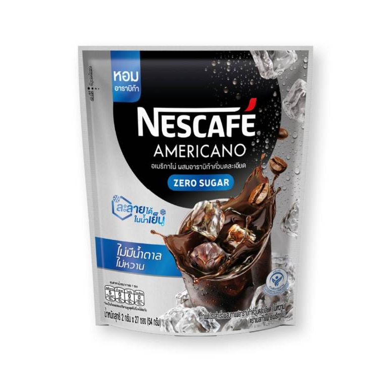 NESCAFE Americano No Sugar เนสกาแฟ อเมริกาโน่ ไม่มีน้ำตาลทราย แพ็ค 27ซอง x 3
