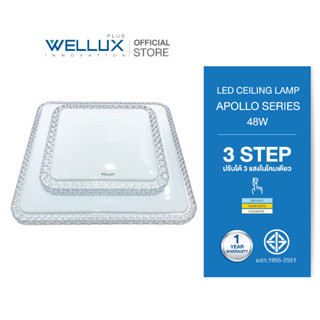 WELLUX โคมไฟเพดานติดลอย 3 แสง 48W LED CEILING LAMP 3 STEP รุ่น APOLLO SERIES [WL-APS-48DWC]