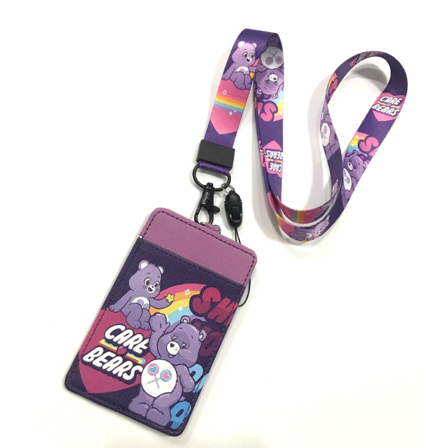 CAR BEAR ppp สายคล้องคอ สายคล้องบัตร ที่ใส่บัตร ซองใส่บัตร ที่ใส่บัตร พร้อมสายคล้องคอ ลาย แคร์แบร์ p