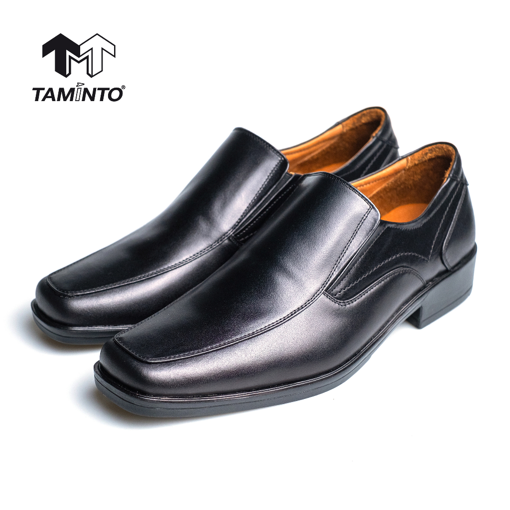 ส่งฟรี!! Taminto รองเท้าผู้ชาย หนังแท้ แบบสวม คัชชู ทำงาน หัวตัด B59082 Men's Loafers