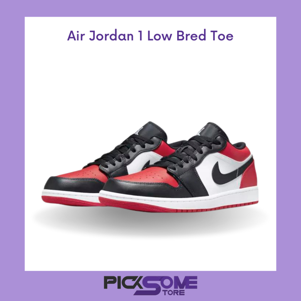 (พร้อมส่ง) ของแท้100% รองเท้า NIKE JORDAN 1 LOW BRED TOE