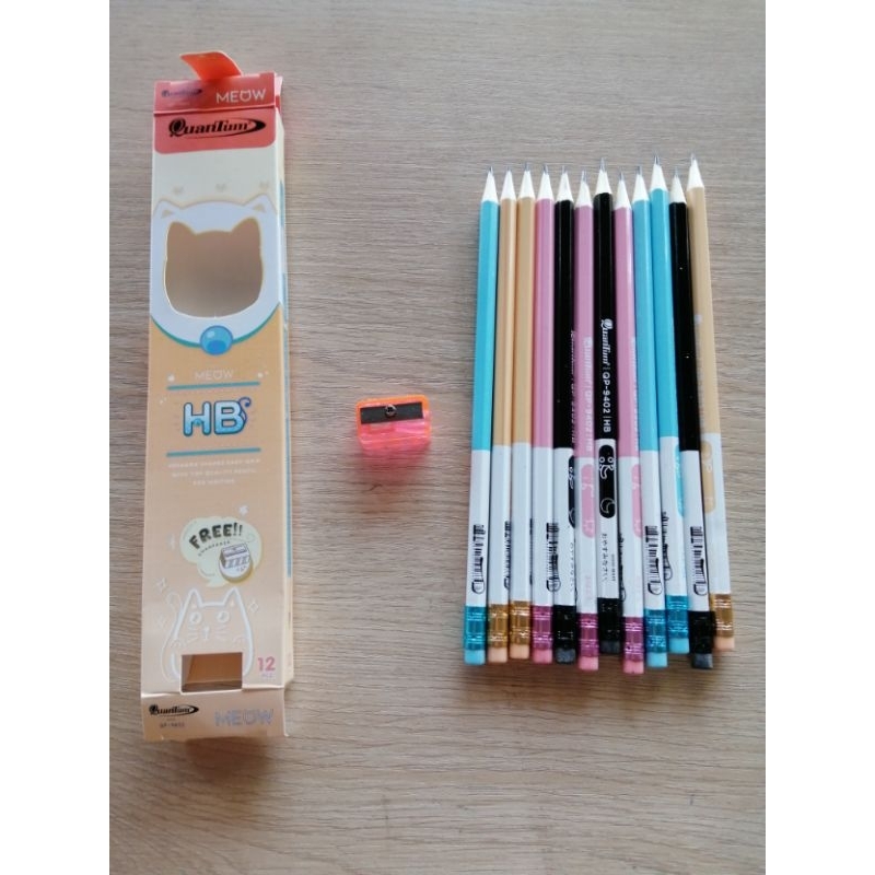 ดินสอ​ QuanTum​  MEAW  HB  QP-9402  คละลาย​ คละสี​  (1x12​ แท่ง)​ แถม​ กบเหลา​ 1​ ตัว - รูปที่ 2