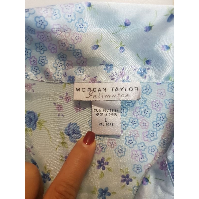 เสื้อนอน morgan taylor มือสอง2 แท้💯มีสีฟ้าและสีดำ #ผ้าซาติน
