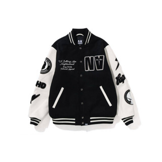 PROSPER - BAPE x Neighborhood Varsity Jacket Black White