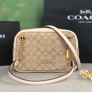 COACH CAMMIE CHAIN SHOULDER BAG IN SIGNATURE CANVAS