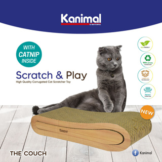 Kanimal 🐱 ที่ข่วนเล็บแมว THE COUCH 20x44.5x11​ซม.+ฟรีแคทนิป (ของเล่นแมว​  ที่ลับเล็บแมว ที่ฝนเล็บแมว ที่ข่วนเล็บ)96500