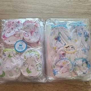 Moshi/Little ถุงมือ ถุงเท้า เด็กแรกเกิด ยกโหล ผ้าคอตตอน บาง นุ่ม