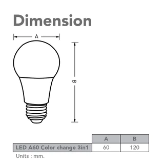 EVE หลอดไฟ 3 แสงใน 1 เดียว เปลี่ยนสีได้ Bulb A60 ขนาด 9W แสงขาว แสงขาวนวล แสงเหลือง ขั้ว E27