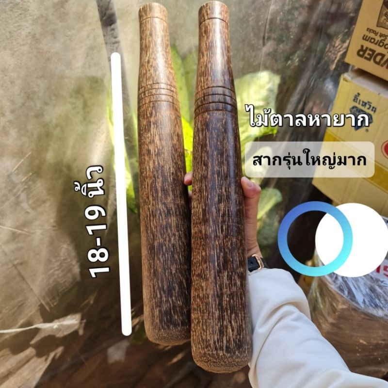 สากไม้ตาลมีน้ำหนักดีใช้ตำครกสาก (เข้ามาใหม่แล้วค่ะ) ขนาดใหญ่จัมโบ้ 18-19 นิ้ว (พร้อมส่ง) งานหายาก