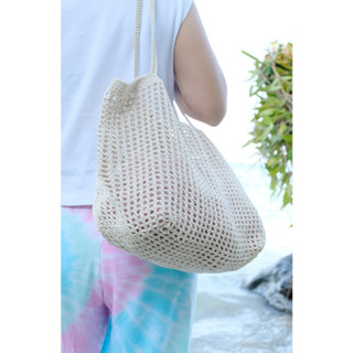 Net Bag_กระเป๋าถักเชือกฟอก_กระเป๋าตาข่าย_สีพาสเทล