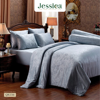 Jessica Jacquard Silk Shine 500 เส้นด้าย QS734 ชุดเครื่องนอน ผ้าปูที่นอน ผ้าห่มนวม ผ้าทอลายเรียบหรู สามารถป้องกันไรฝุ่น