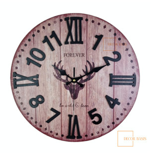 นาฬิกาแขวนผนัง หัวกวาง Nordic wall clock ระบบQuartz Wall clock