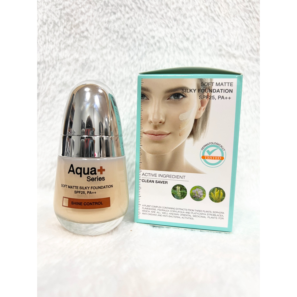 < ส่งฟรี > AquaPlus Soft Matte Silky Foundation SPF25, PA++ 30 ml.