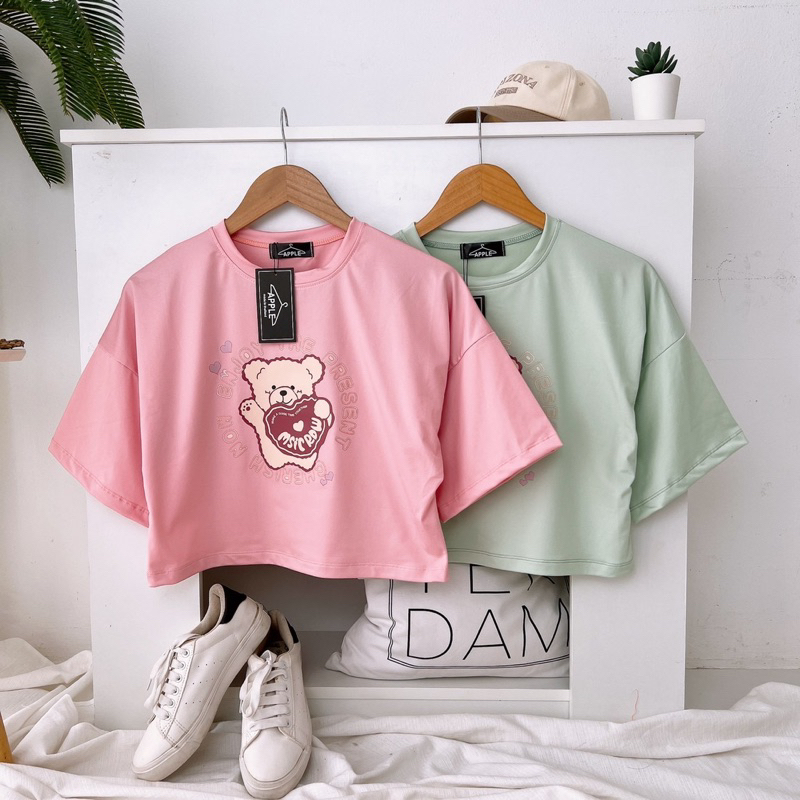 💕New เสื้อครอป Teddy bear 🧸