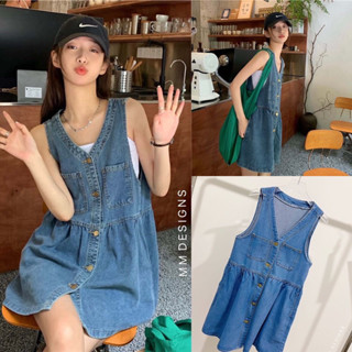 🌈🌿🌼🌺🌸💙🇰🇷 Jeans Sleeveless Mini Dress