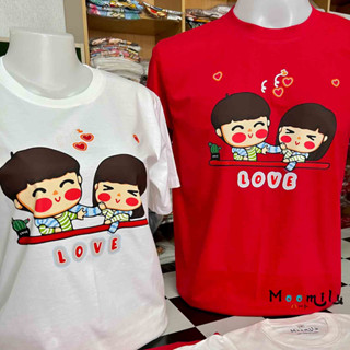 เสื้อคู่ วาเลนไทน์ เสื้อยืดคู่รัก เสื้อคู่รัก MMLLOVERSWEET