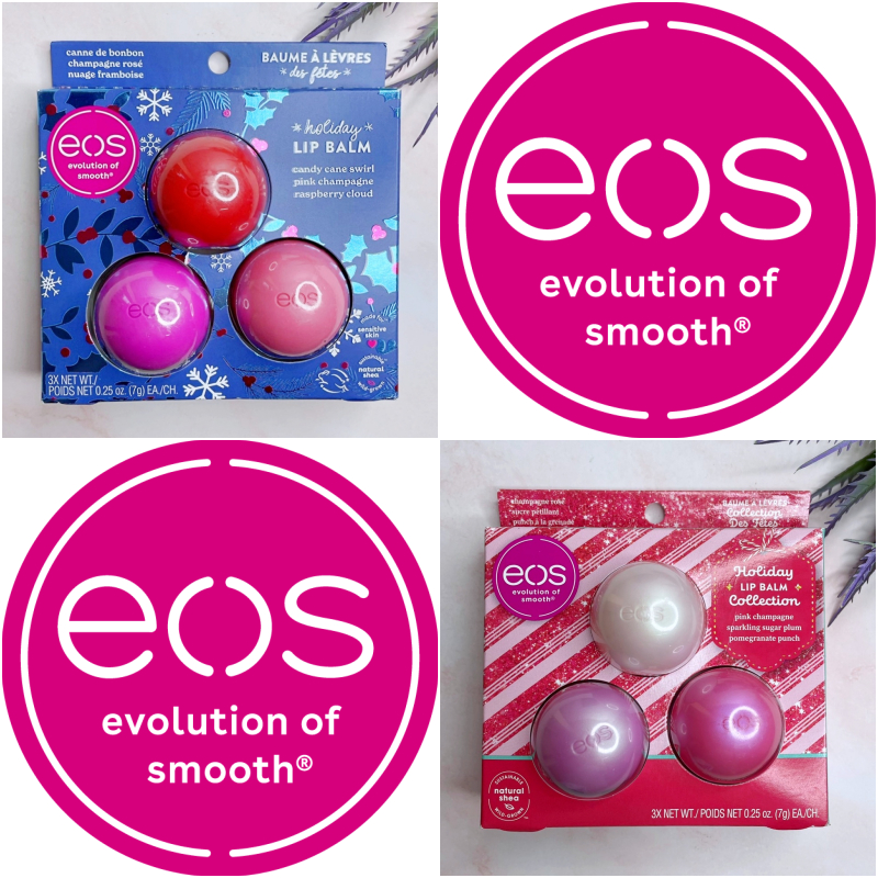 [eos®] Holiday Lip Balm Collection 3 Count (7g) Each ลิปบาล์ม ลิปไข่ ลิปบำรุงริมฝีปาก กลิ่นหอมหวานละ