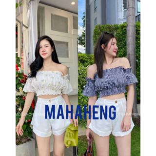 💰MahahengCloset 💰 ครอปผู้หญิง ครอปเปิดไหล่ ครอปแขนยาว ครอปลายสก็อต ลายดอกไม้ น่ารัก สวยหวานเซ็กซี่ แฟชั่นผู้หญิง🎉✨💖💕 💕