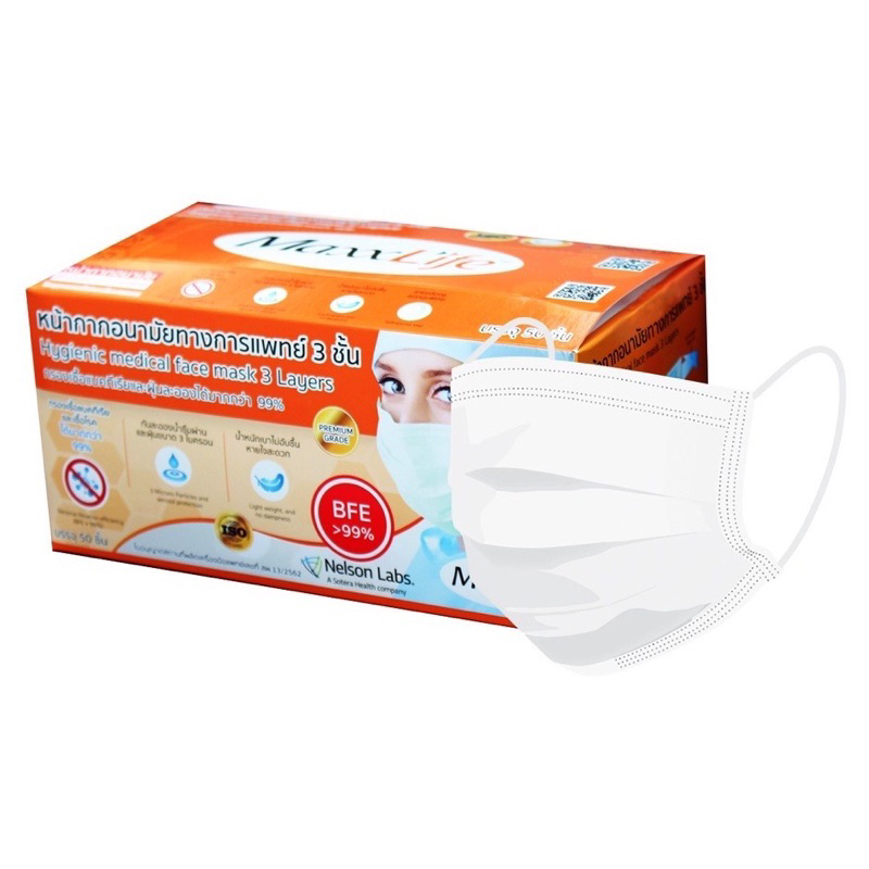👑 Maxxlife Mask 👑หน้ากากอนามัย ทางการแพทย์ หน้ากาก ปิดจมูก 3 ชั้น จำนวน 1 กล่อง