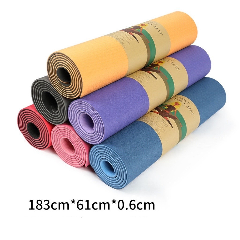 (สินค้าพร้อมส่ง)เสื่อโยคะหนา พรมออกกำลังกาย แผ่นรองกันลื่น Yoga Mat 183x61cm คุณภาพดี（Yoga