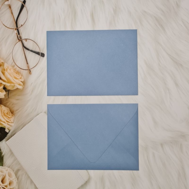 ซองยุโรปสีฟ้าครามงานแต่ง เกรดเอ ใส่การ์ด 5×7 นิ้วได้พอดี (50ใบต่อแพ็ค) - รูปที่ 3