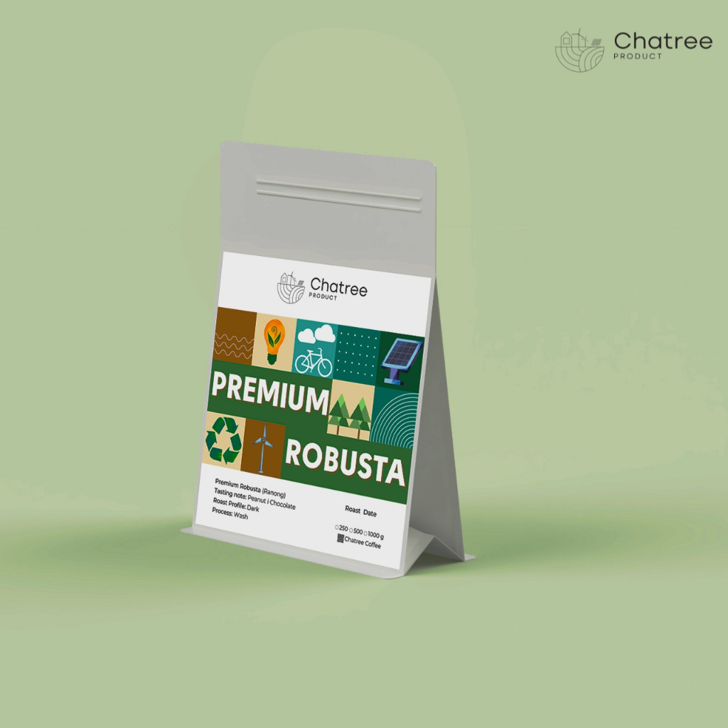 Chatree Coffee  Roast Coffee เมล็ดกาแฟโรบัสต้าคั่วเข้ม Premium Robusta 100%