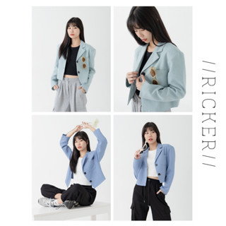 Front Nine : Ricker Blazer เบลเซอร์ครอป แต่งกระดุม 2 เม็ด