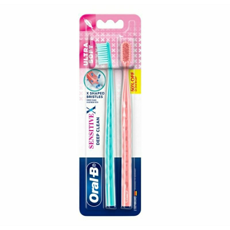 Oral-B Sensitive X Deep Clean แปรงสีฟันออรัล-บี เซนซิทีฟเอ็กซ์ ดีฟคลีน แพ็คคู่