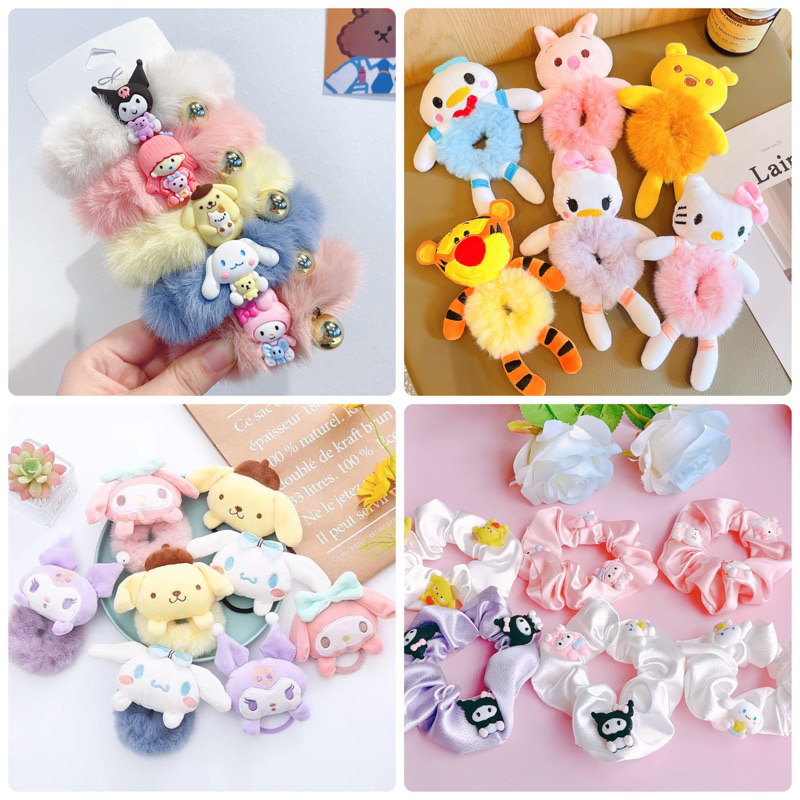 Sanrio โดนัทรัดผม โดนัทขนนุ่ม ยางรัดผม พร้อมส่ง DN
