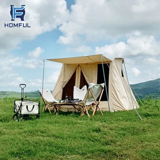 Homful รุ่น Spring tent เต็นท์สำหรับ 5 - 6 คน า Polyester - contton canvas + PVC กันน้ำกันฝนกันน้ำกันฝน