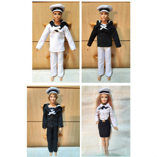 เคน Kenตุ๊กตา 1/6 ชุดทหารเรือ Sailor เสื้อดำหรือขาว กางเกงขาวยาวดำหรือขาว White Black Shirt Pants hottoy สินค้าพร้อมส่ง