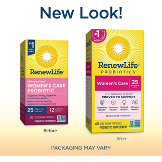 Exp.10/2024 Renew Life Womens Probiotics 25 Billion CFU Guaranteed, 12 Strains  30 Capsules,โปรไบโอติก สำหรับผู้หญิง