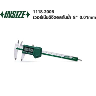 เวอร์เนียร์ดิจิตอลกันน้ำ (Waterproof Digital Caliper) อินไซส์ (INSIZE) รุ่น 1118-200B ขนาด 8 นิ้ว (0-200 มม.)