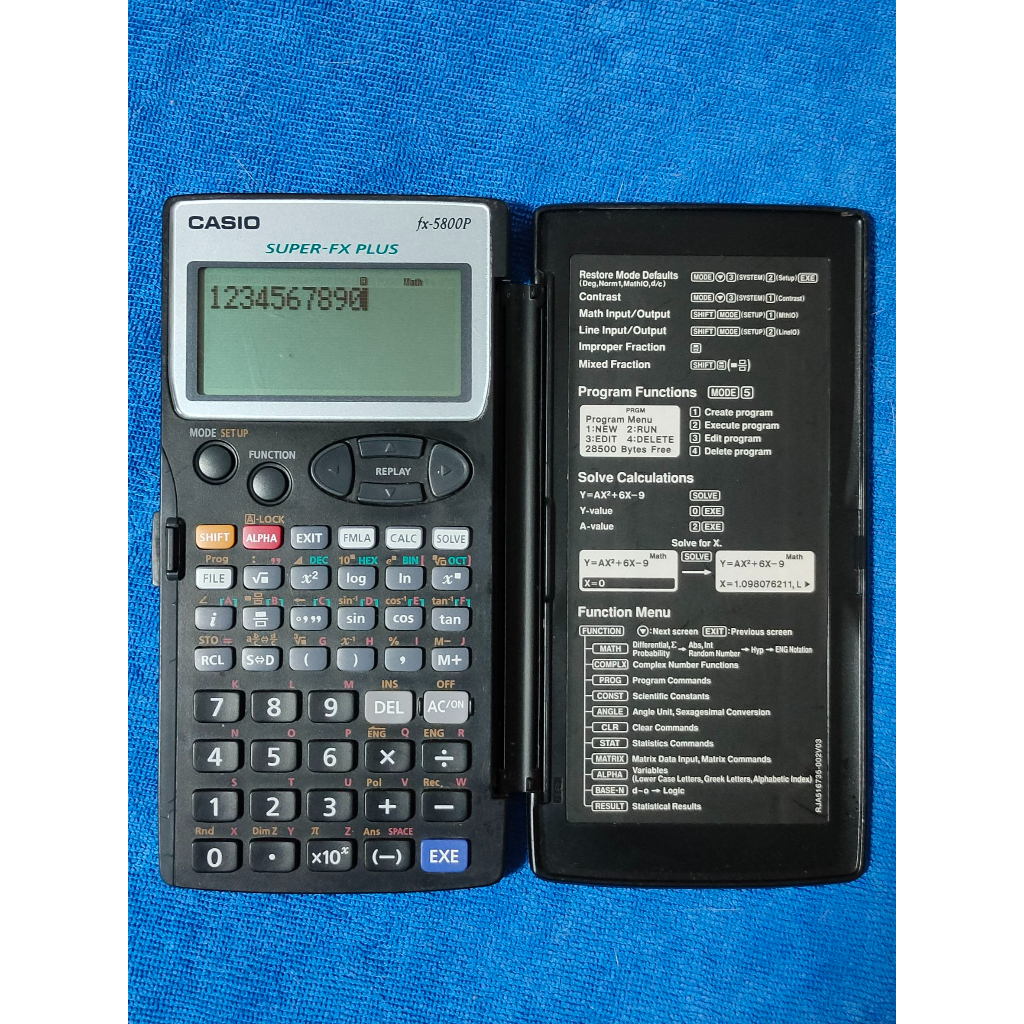 เครื่องคิดเลข Casio FX-5800P มือสอง สภาพดี แถมคู่มือภาษาไทย (PDF)