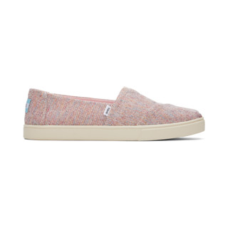 TOMS รองเท้าลำลองผู้หญิง สลิปออน รุ่น Alpargata Cupsole Pink Multi Metallic Knit (C) รองเท้าลิขสิทธิ์แท้