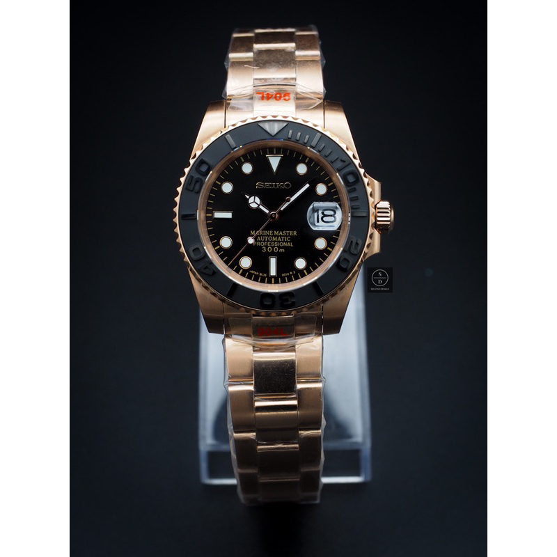 Seiko Mod Full Rosegold / Black Yacht (Yacht Edition)